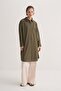 Women's Organic Cotton Long Basic Shirt Khaki