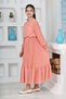 Girls' Long Length Pleated Cotton Chiffon Long Dress - 8