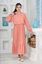 Girls' Long Length Pleated Cotton Chiffon Long Dress - 5