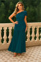 Women's Gathered and Slit Detailed Asymmetrical Collar One Shoulder Open Sandy Dress - 2