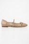 Women's Miela Skin Buckle Knitted Ballerinas - 3