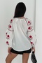 Women's White Cotton Blouse with Ethnic Pattern, Floral Embroidery, and Tasseled Details - 7
