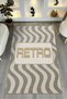 Mosso Retro Beige Gray Text Detailed Woven Base Decorative Carpet Mosso127 - 2