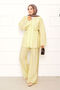 Brit Buttoned Belted Double Suit Yellow