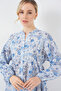 Women's Patterned Modest Dress 2583 - Blue - 5