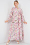 Women's Patterned Hijab Dress 2583 - Pink - 3