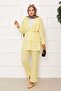 Flounce Detailed Double Skirt Set in Yellow - 3