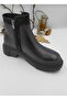 Women's Genuine Leather Boots with Side Zipper and Nubuck Accessories - 4