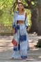 Shirt Dress Pants Suit - Blue Wave Pattern - 5