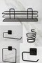 Black Bathroom Shower Shelf Square Towel Holder Outdoor Adhesive Toilet Paper Holder Solo Towel Holder Steamer Set of 5