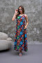 Full Length Suspender Pleated Viscose Dress - 5