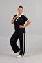Tiril Tiril Combed Cotton Short Sleeve Stripe Black Tracksuit Set |   Comfortable & Stylish |   Plus Size - 5