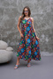 Full Length Suspender Pleated Viscose Dress - 4