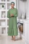Teenager/Children Girls Long Cotton Lined Chiffon Pleated Hijab Dress - 5