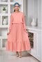 Teenager/Children Girls Long Cotton Lined Chiffon Pleated Hijab Dress