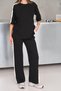 Women's Marry Modal Fabric Side Stripe Leg Slit Bottom-Top Summer Suit - 7