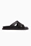 Rumi Black Cross Strap Women's Slippers - 3