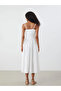 Xside White Square Neck Openwork Dress - 4