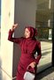 Tailored Zara Fabric Sleeves Tassel Detail Hijab Burgundy Evening Dress - 3