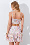 Floral Patterned, Flounced Mini Skirt and Thin Strap Crop Blouse Women's Set |   Ek100185178 - 7