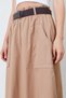 Midi Gabardine Skirt with Belt Detail, Pockets and Elastic Waist |   Ek100293081 - 4