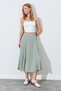 Crinkle Textured, High Waist, Midi Length Flared Women's Skirt |   Ek100295128 - 7