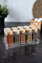 Aromis 10-Piece Glass Spice Rack Set – 105 Cc Bamboo Lid + Transparent Acrylic Stand - 2