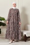 Skirt Layered Flower Patterned Gypsy Viscose Dress Hijab Dress Mother's Dress Prayer Dress - 2