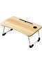 Portable Folding Laptop Desk with USB Ports, Cup Holder & Adjustable Legs – 60x40x28cm, Cream