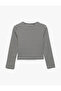 Long Sleeve Crew Neck Camisole Striped T-Shirt - 2