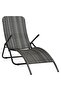 Folding Sun Lounger Poly Rattan Grey