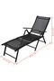 Folding Sun Lounger Aluminium Black - 3