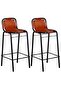 Bar Stools 2 pcs Real Leather