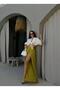 Oil Green Slit Detailed Muslin Trousers 29231 - 3
