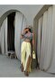 Yellow Slit Detailed Muslin Trousers 29231 - 5
