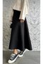 Women's Black Scuba Crepe Fabric Flared Hijab and Casual Skirt Length: 94-95cm