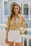 Women's Patterned Slim Fit Trend Shirt - Desing Shirt with Hidden Button Detail - 5