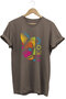 Meow Colorful Geometric Cat Printed 100% Cotton Unisex Regular Fit T-Shirt