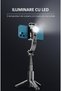 Stick selfie cu stabilizator, LED, telecomandă Bluetooth, iOS/Android - 4