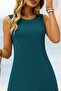 Women's Skirt Oval Sleeveless Viscose Midi Length Dress - 6