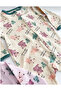 Baby Girl Printed Cotton Cuffed 3-Piece Jumpsuit Set with Colorful Pattern - 4