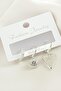 Ds-Derin 3 Pieces Heart Zircon Stone Earrings-Silver Color - 2