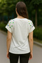 White Shoulder Bead Detailed Tshirt - 3