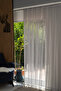 Elegant Silver Natural Effect Linen Look Ironing Non-Ask Tulle Curtain 1/2.5 Normal Pleated Demr - 2