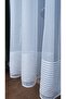 White Stripe Detail Horizontal Stripes 1/3 Tight Pleated Tulle Curtain No Wrinkle Ironing - 7