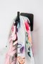 Black Square Adhesive Single Hook Robe Bathroom Hanger Adhesive Hanger - 3