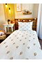 Beige Flying Balloon Patterned Printed Baby and Child Printed Single Pique Bedspread Set 160X220 cm