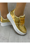 Stylish Evening Dress Gold Color Sneakers Casual and Comfortable Design - 4