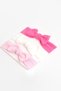Baby Girl 0-3 Years Dark Pink Ecru Pink Bandana - 3