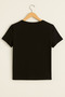Women's Crew Neck Black T-Shirt - for Casual Outfits - 4